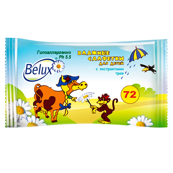 Влажные салфетки детские Belux 72 шт