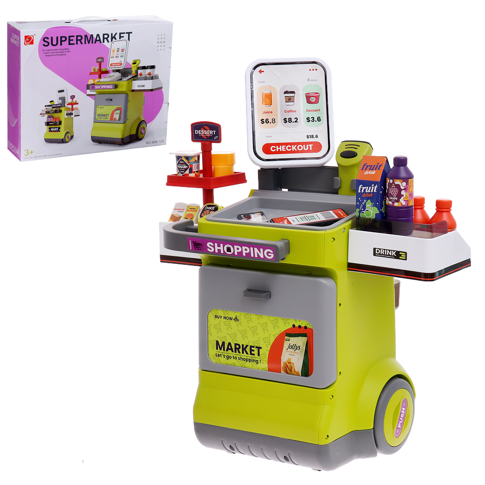 

Игровой набор Магазинчик на тележке, Зеленый