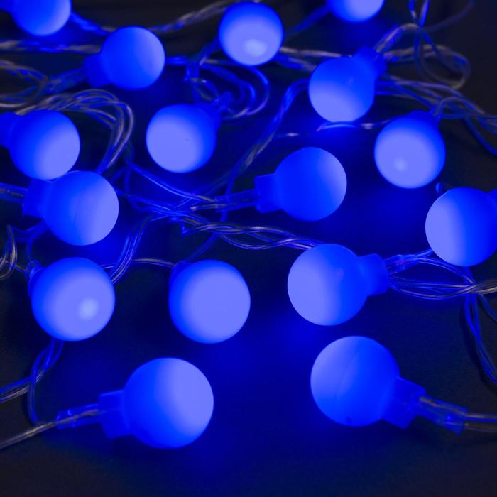 Световая гирлянда новогодняя Luazon Lighting Шарики синие 3590701 5 м синий