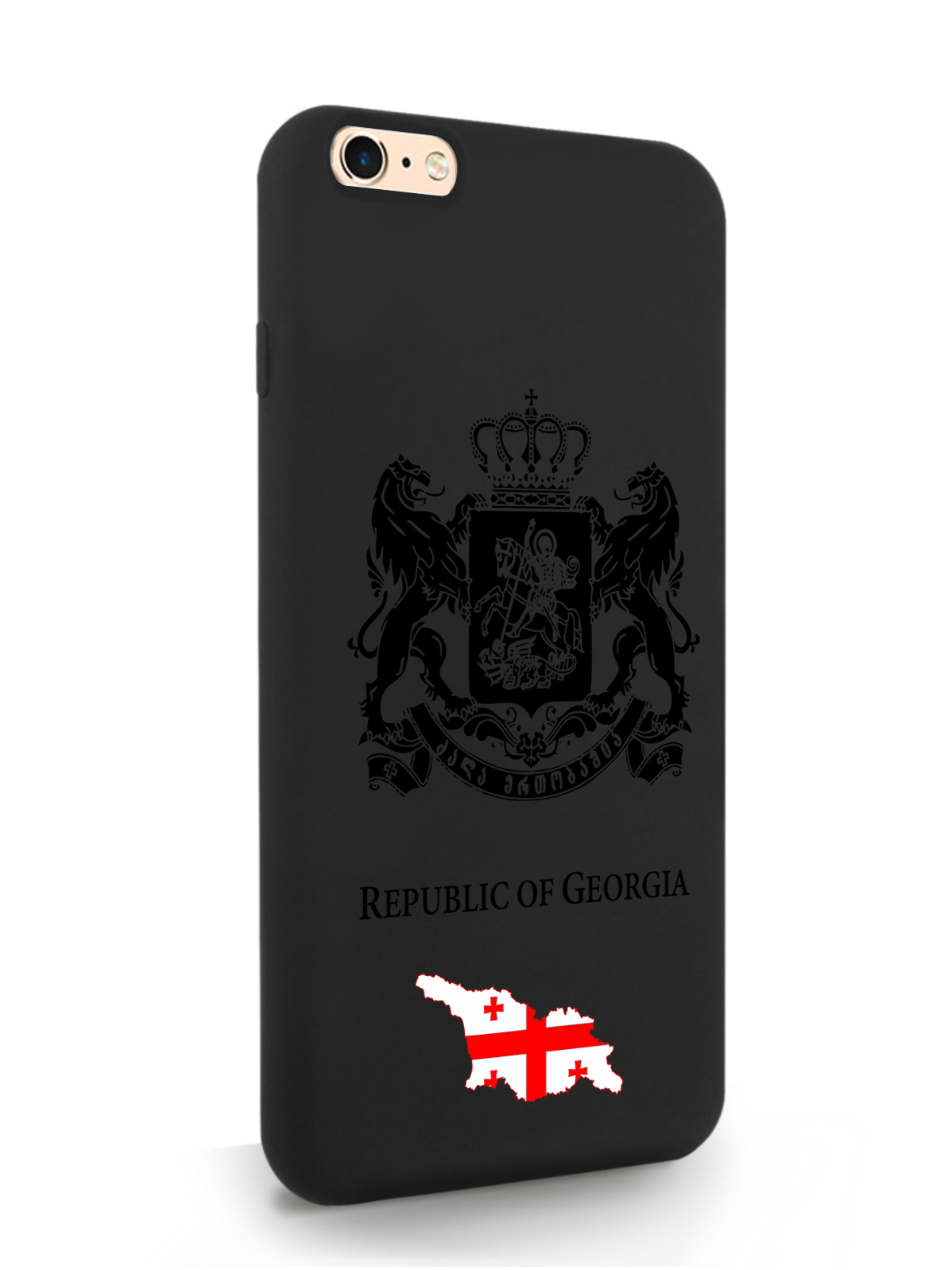 

Чехол SignumCase для iPhone 6/6s Plus, черный лаковый Герб Грузии, черный