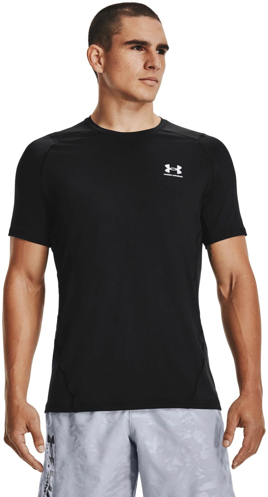 

Футболка мужская Under Armour Hg Fitted SS черная SM, Черный, Hg Fitted SS