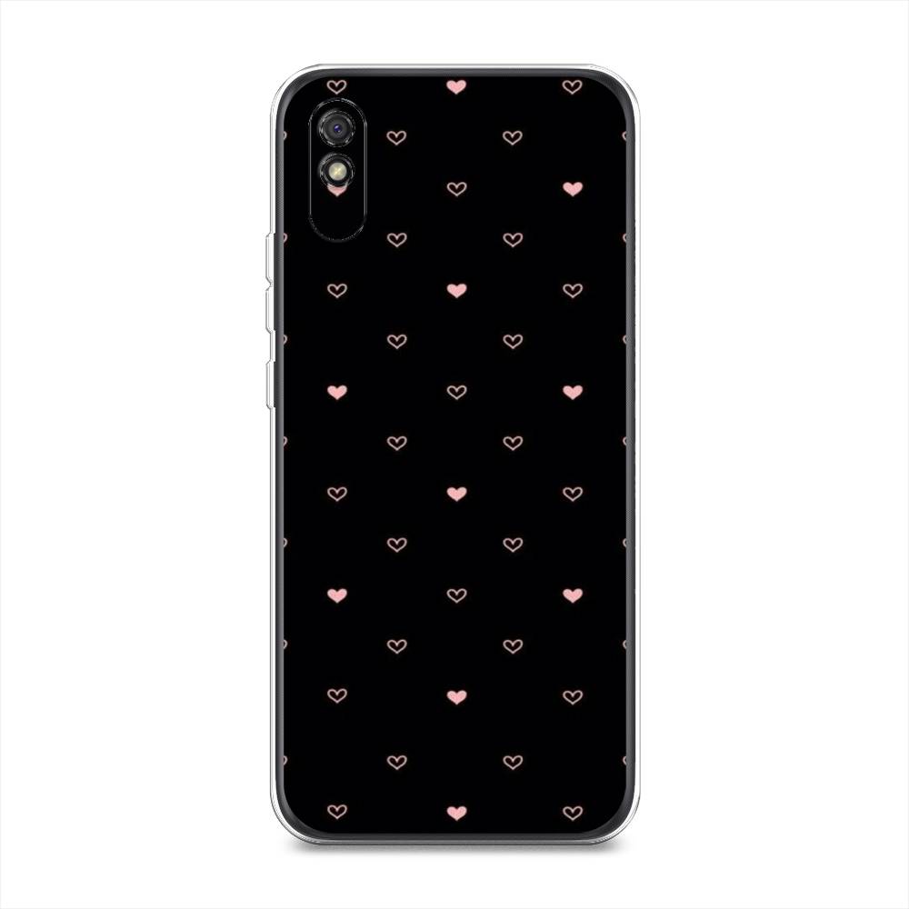 

Чехол Awog на Xiaomi Redmi 9A "Черный фон и сердечки", Разноцветный, 38950-3