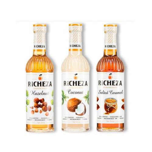 

Набор сиропов Richeza Фундук 330 мл, Кокос 330 мл, Соленая карамель 330 мл