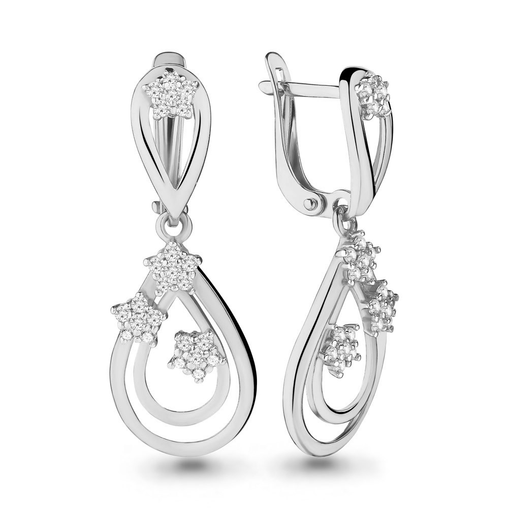 

Серьги из серебра с фианитом Aquamarine 46206А_925_р, 46206А_925_р