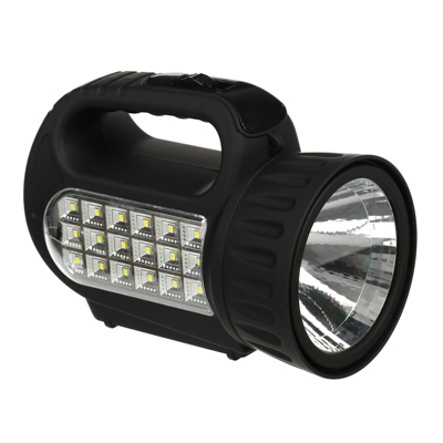 фото Фонарь прожектор чингисхан аккумуляторный 18 smd + 1 вт led, шнур 220в, 18x11 см