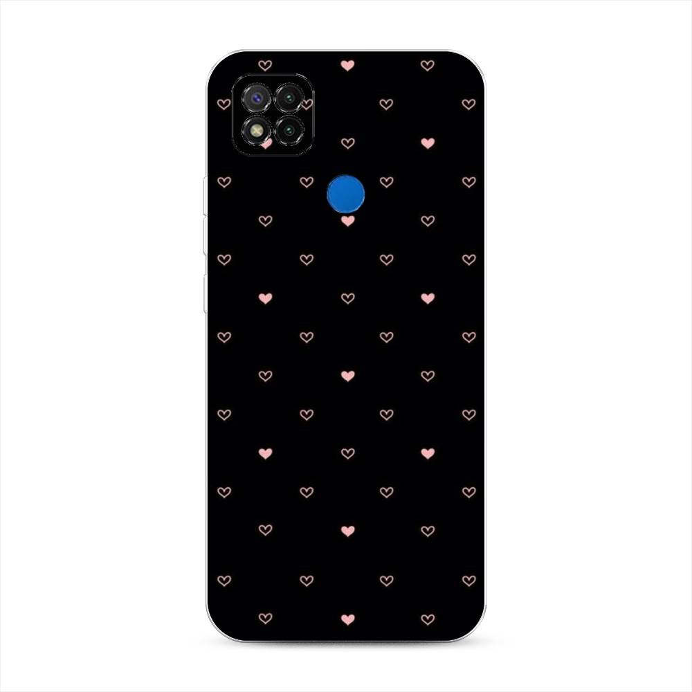 

Чехол Awog на Xiaomi Redmi 9C "Черный фон и сердечки", Разноцветный, 39050-3