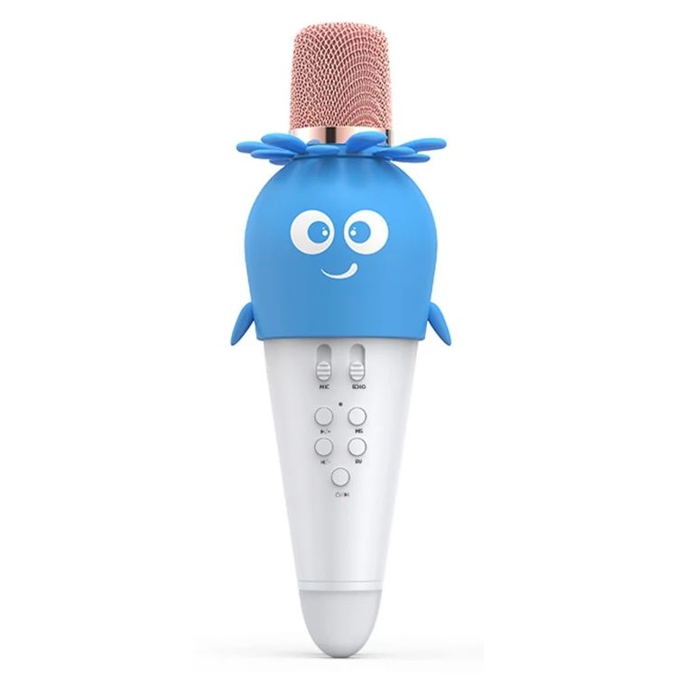 Беспроводной караоке-микрофон BT для детей (голубой)