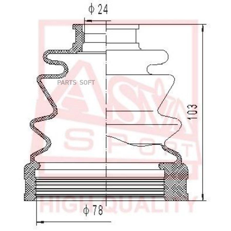 

ASVA Пыльник ШРУСа (К-кт без смазки) 24x98x78 ASVA ASBT2071