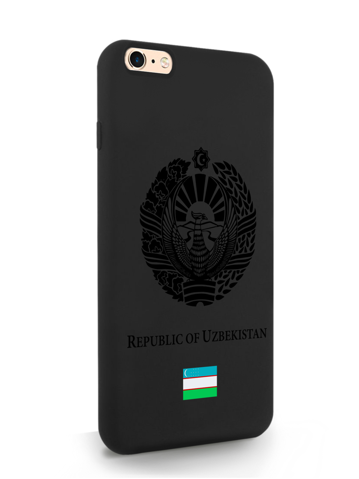 

Чехол SignumCase для iPhone 6/6s Plus, черный лаковый Герб Узбекистана, черный