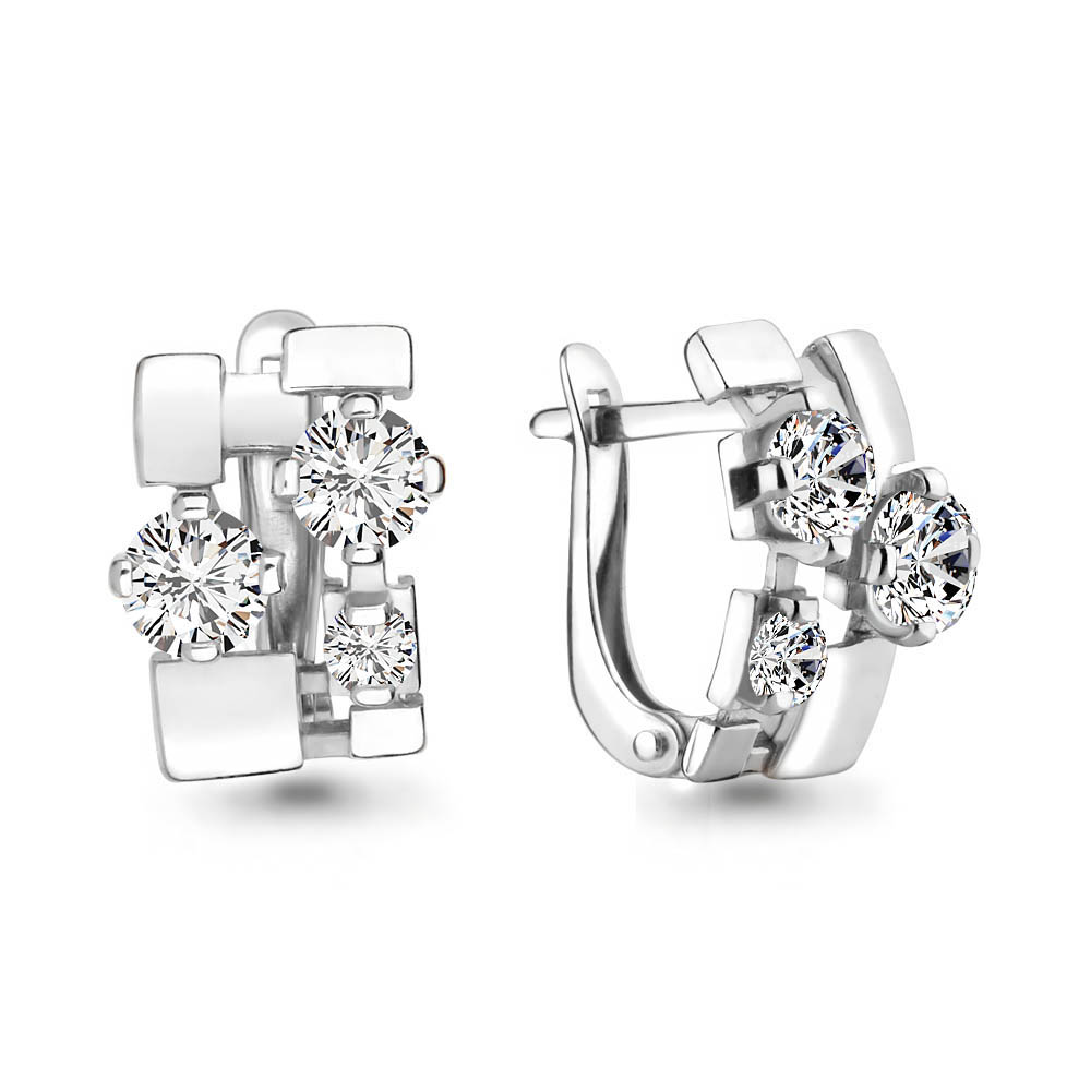 

Серьги из серебра с фианитом Aquamarine 46213_925_р, 46213_925_р