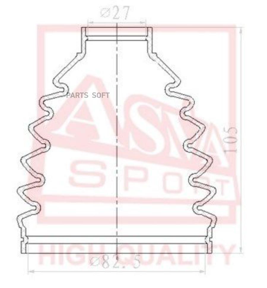 

ASVA Пыльник ШРУСа (к-кт без смазки) 25x81x101 NISSAN TEANA J31 2003-2008 ASVA ASBTJ31B