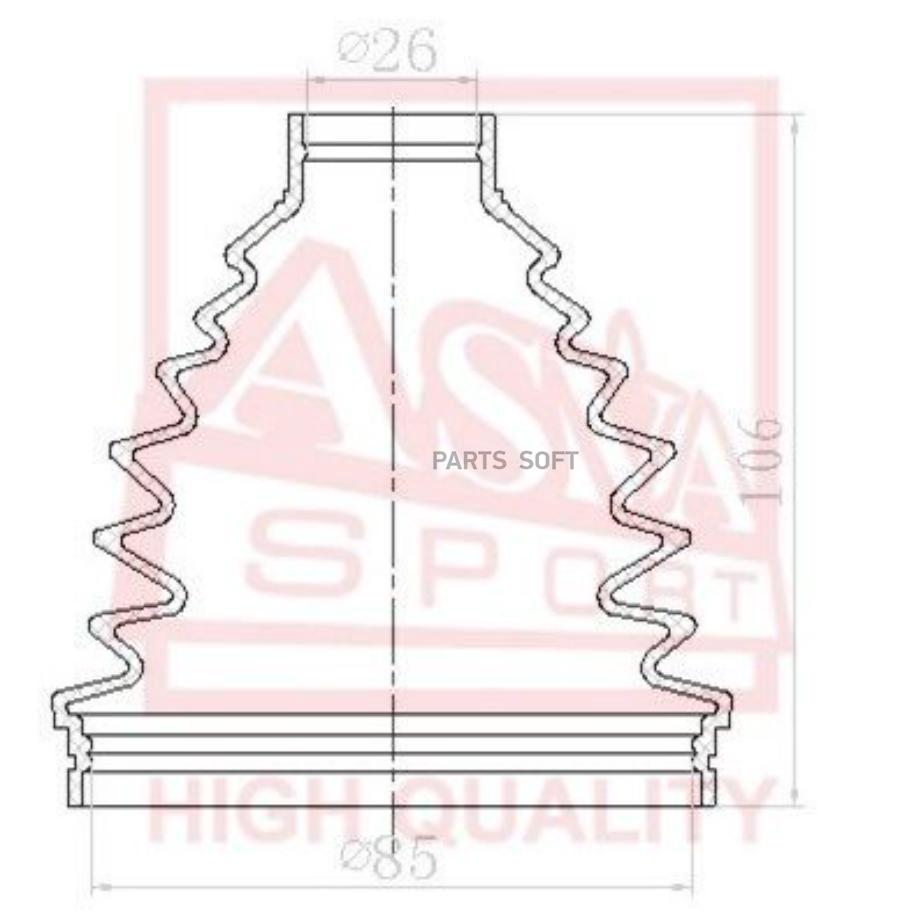 ASVA Пыльник ШРУСа (к-кт без смазки) 25x85x99 NISSAN ALMERA N16 ASVA ASBTN16B