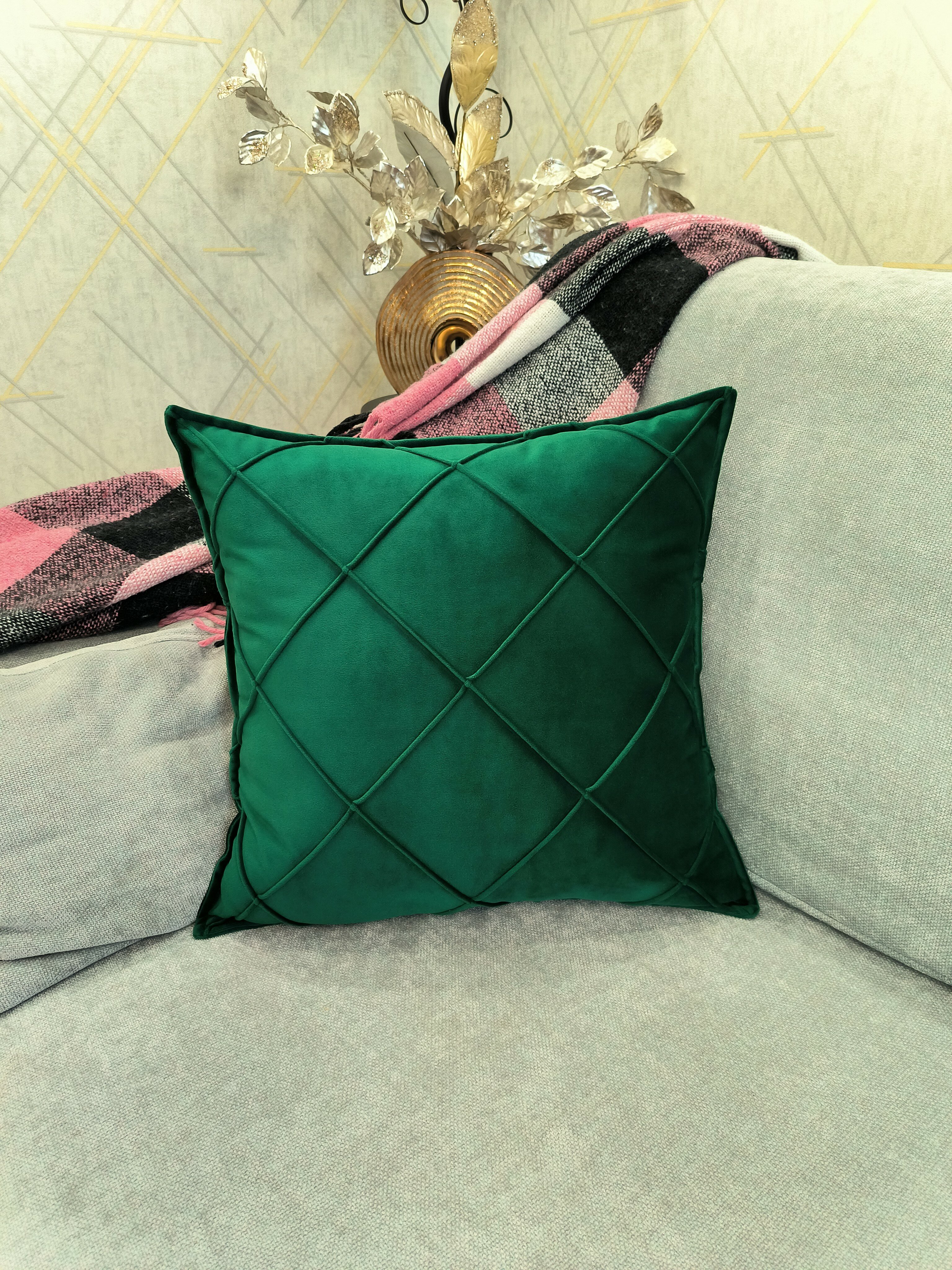 Подушка декоративная Plush Pillow ромб45х45х45, цвет зелёный