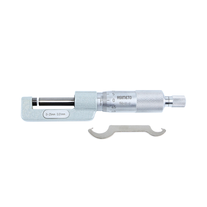 Микрометр ASIMETO 160-01-0 для измерения ступиц 0,01 мм 0-25 мм набор для измерения давления масла мастак