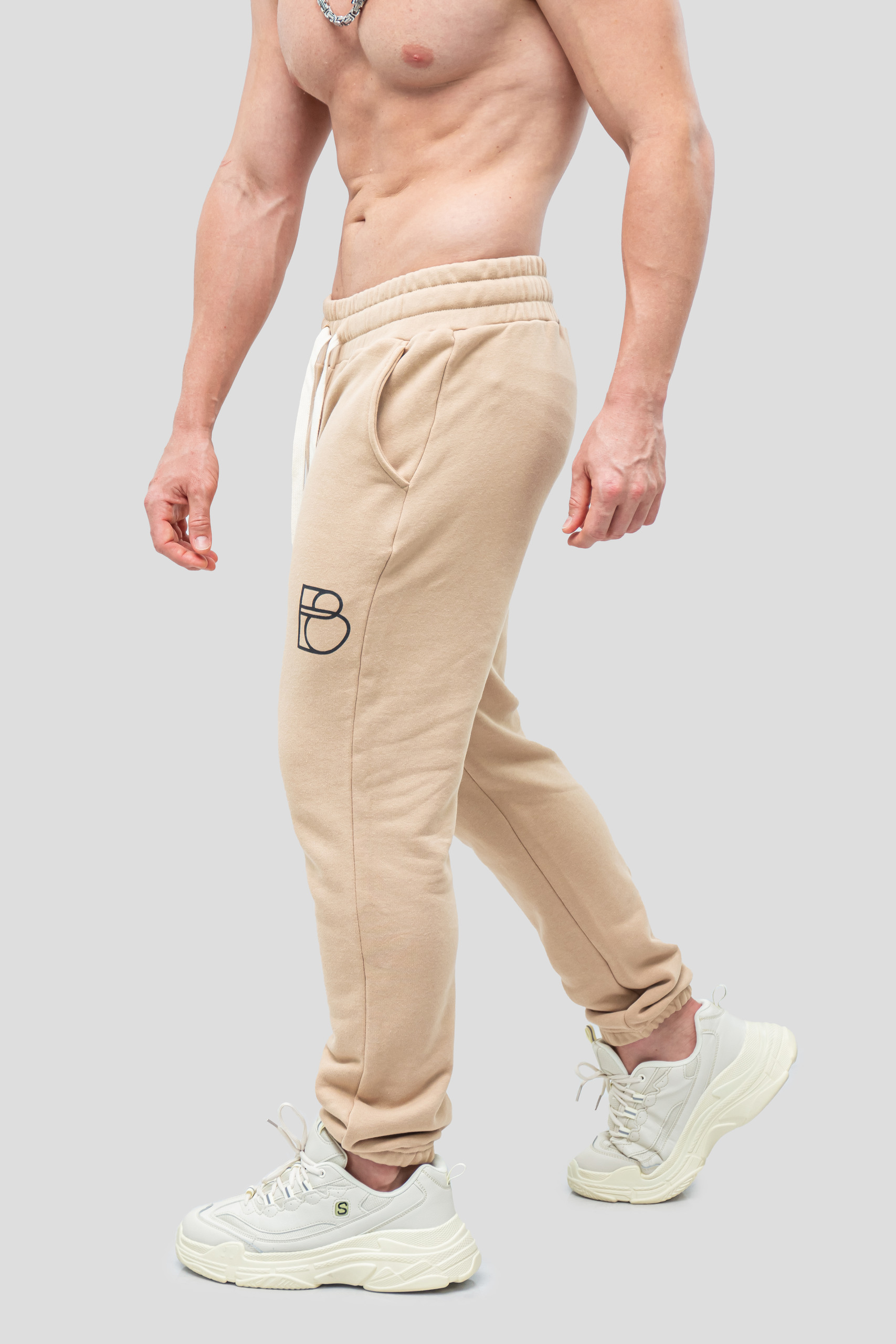 

Спортивные брюки мужские BATSON QR STREET бежевые L, Бежевый, QR STREET