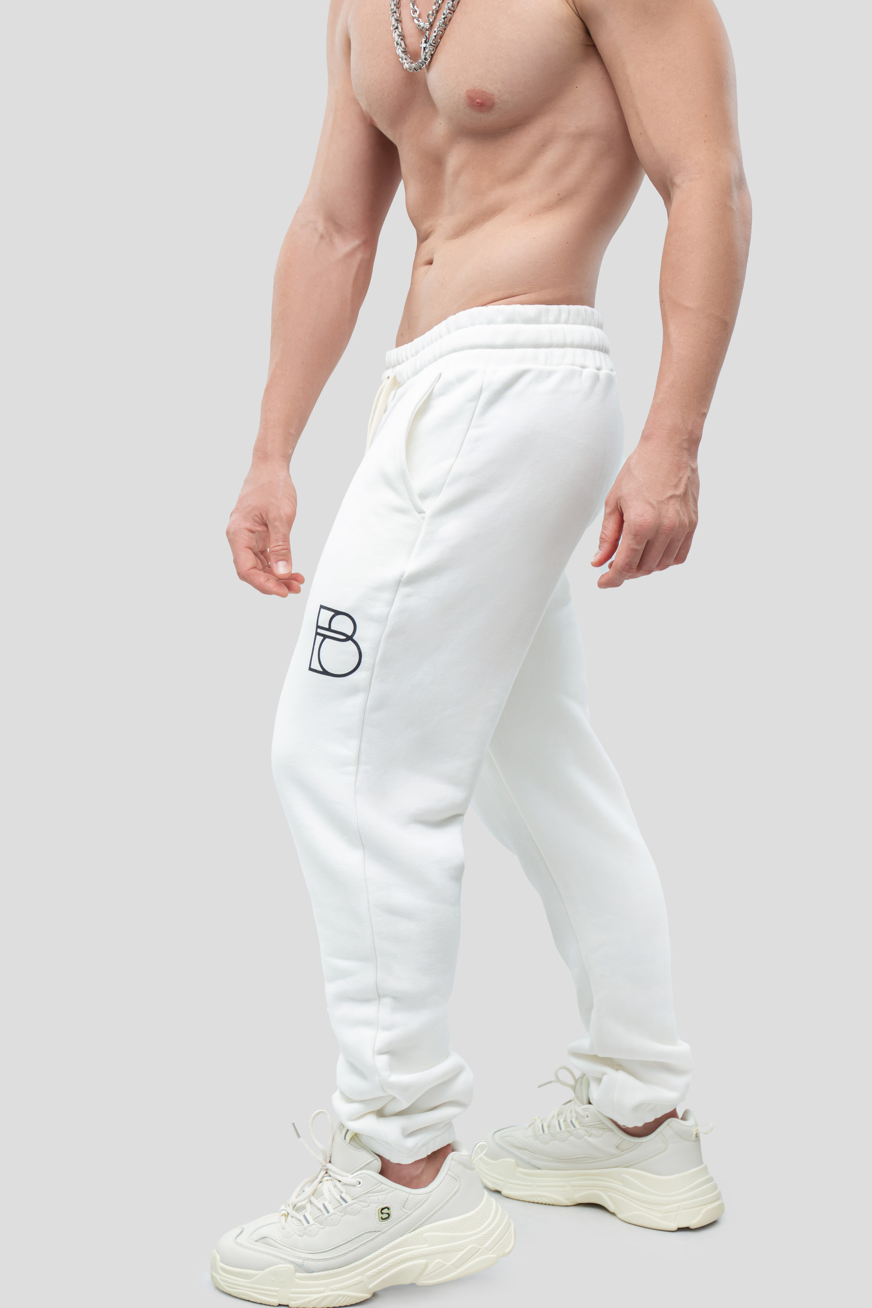 

Спортивные брюки мужские BATSON QR STREET белые L, Белый, QR STREET