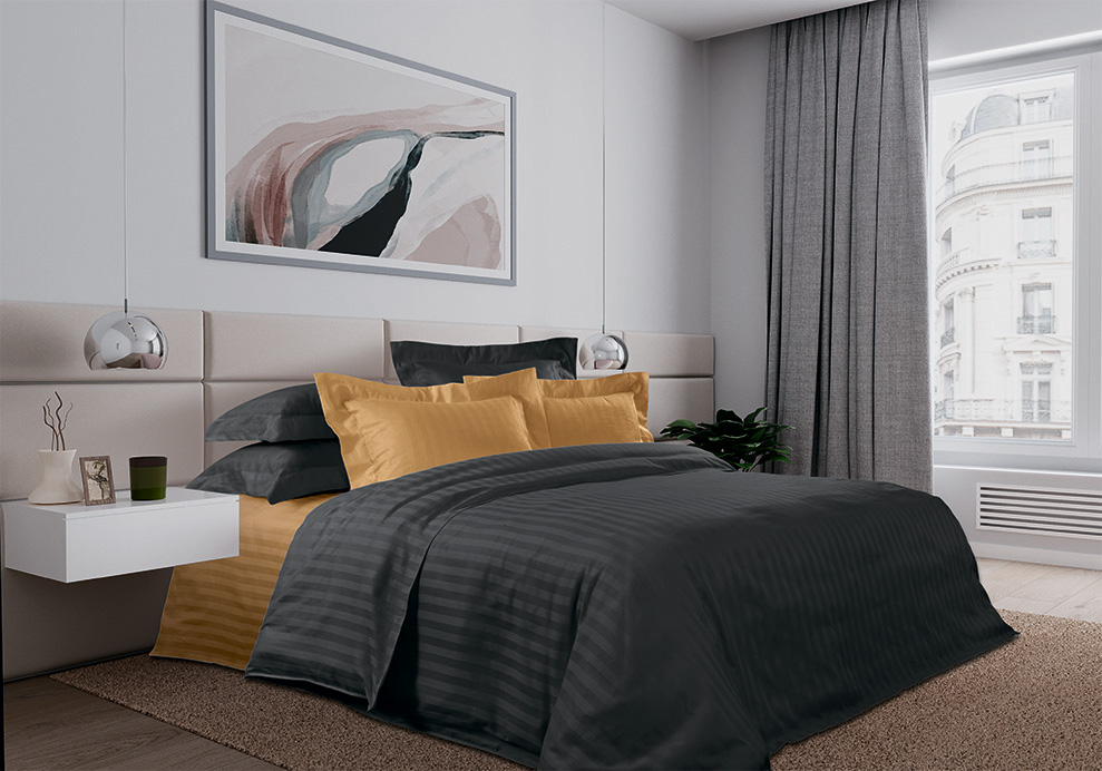 

Постельное белье Штрудель, Страйп-сатин, Семейное, 4 нав., 4 наволочки 70х70, 50х70, серия Сатин страйп