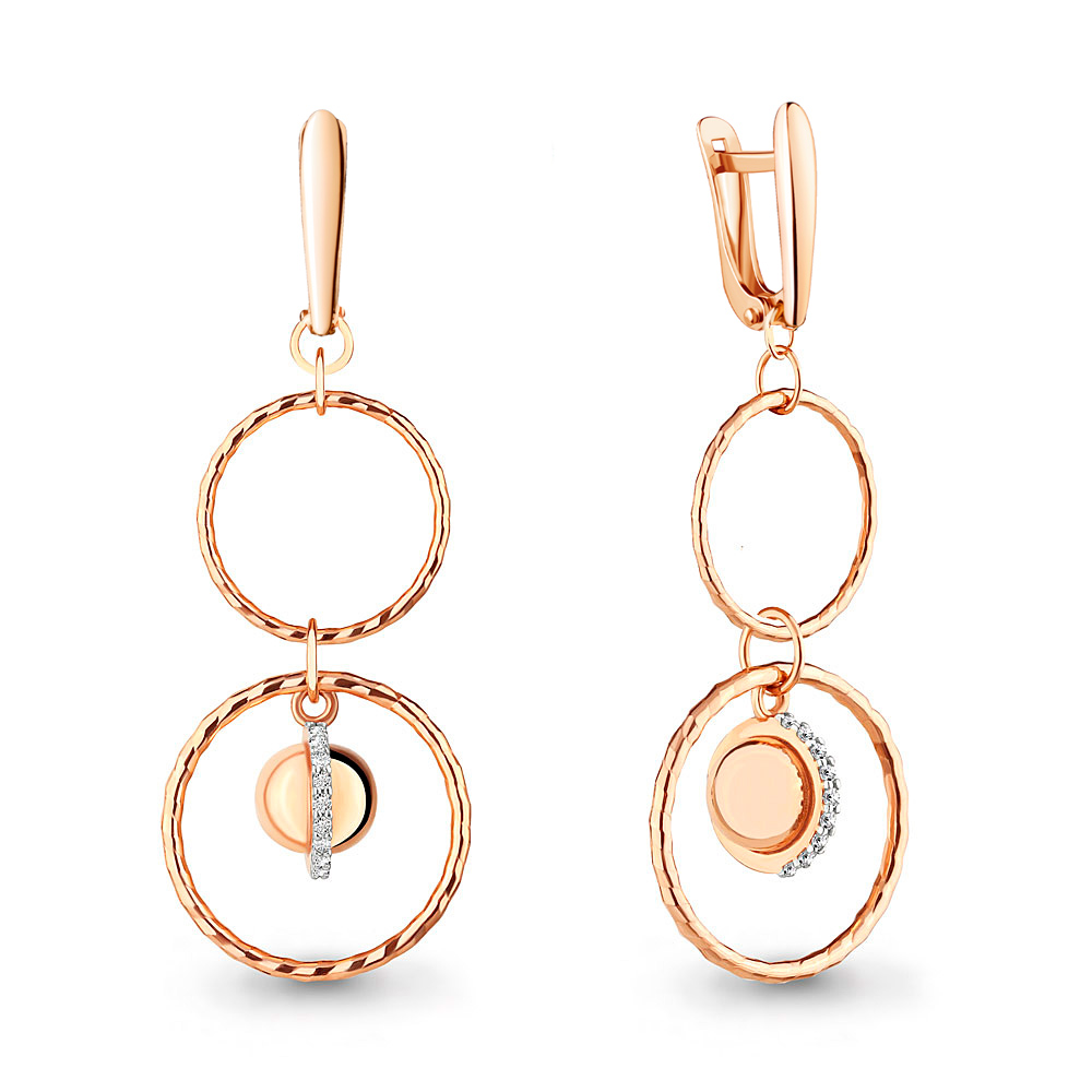 

Серьги из серебра с фианитом Aquamarine 46227А_925_з, 46227А_925_з