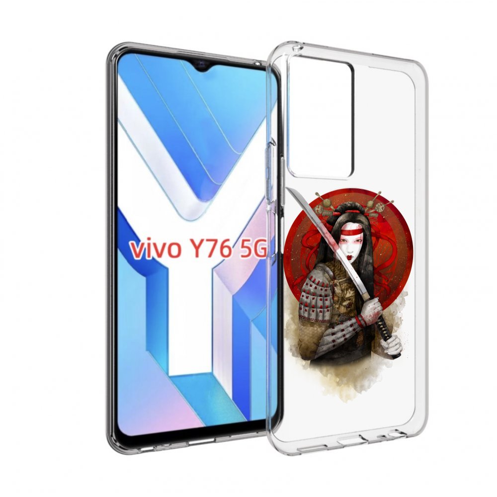 

Чехол MyPads рисованная девушка с катаной для Vivo Y76 5G, Прозрачный, Tocco