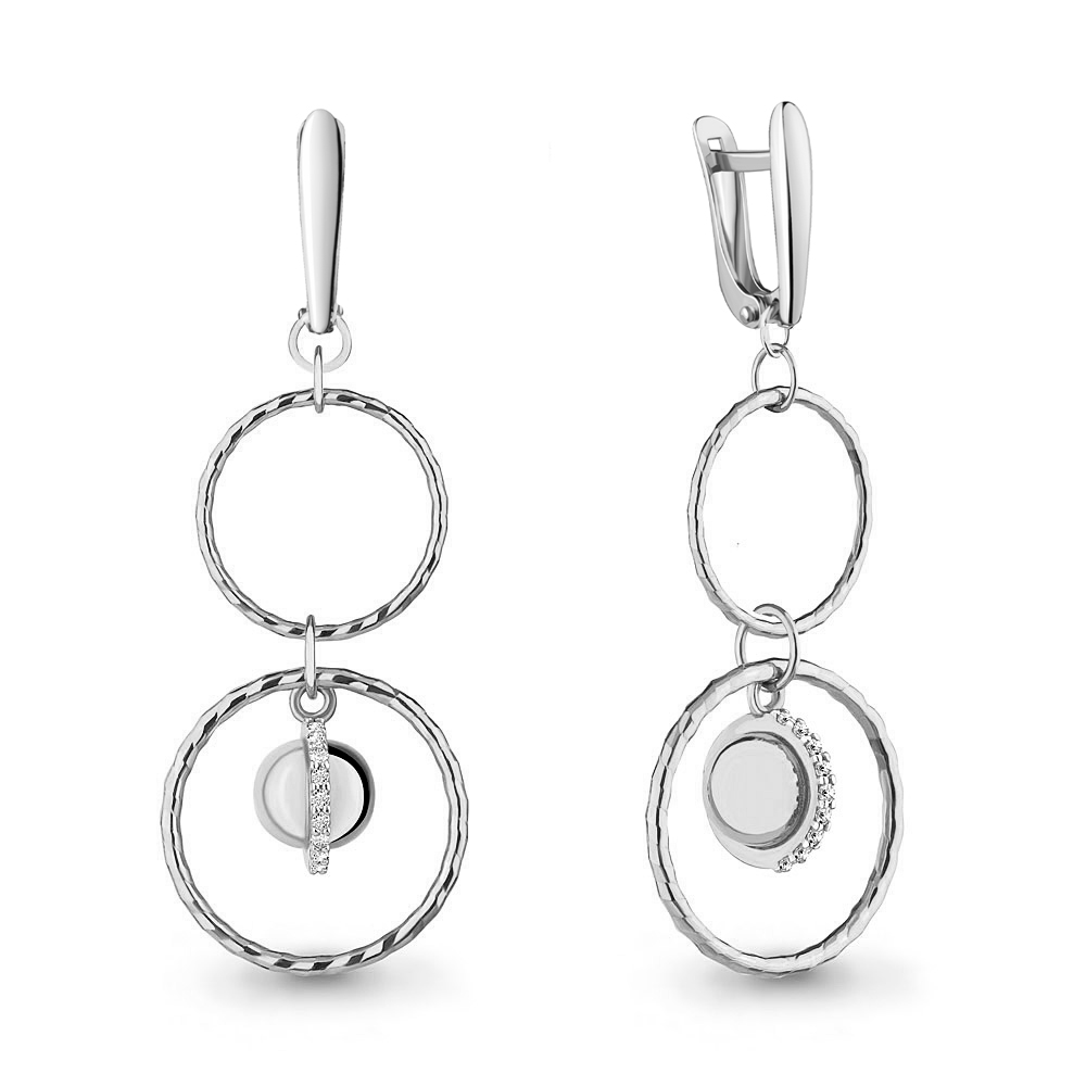 

Серьги из серебра с фианитом Aquamarine 46227А_925_р, 46227А_925_р