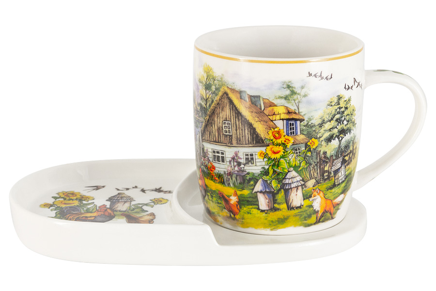 

Набор из 2 предметов Кружка Carmani Ферма 0.4л блюдце-поднос фарфор CAR2-041-0042_