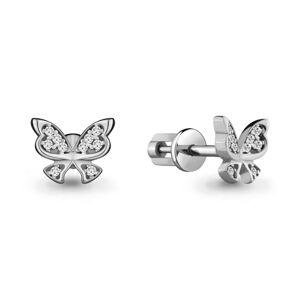 

Серьги-пусеты из серебра с фианитом Aquamarine 46244А_925_р, 46244А_925_р