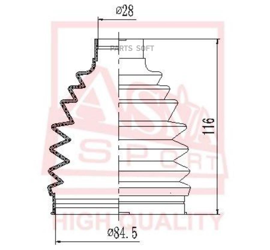 ASVA Пыльник ШРУСа (К-кт без смазки) 27x81x96 ASVA ASBTCX7