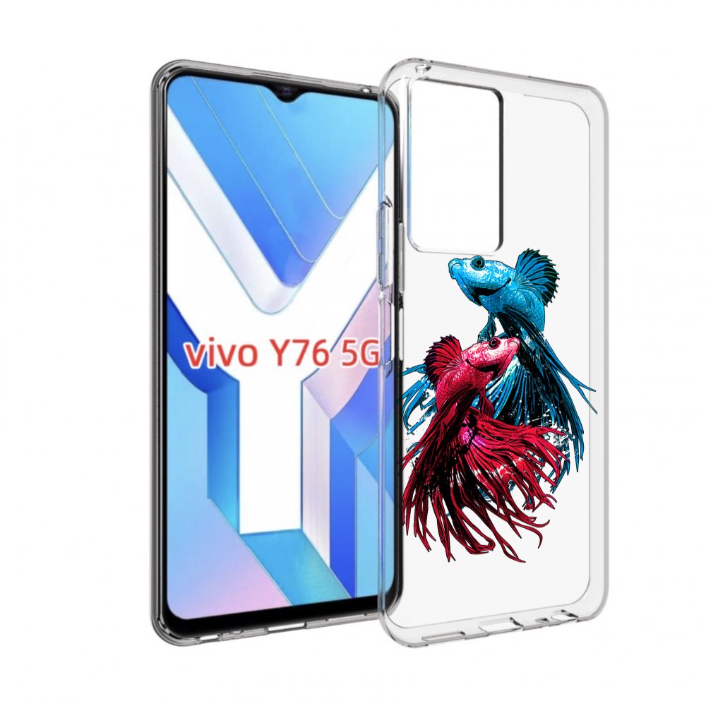 

Чехол MyPads рыбы петушки для Vivo Y76 5G, Прозрачный, Tocco