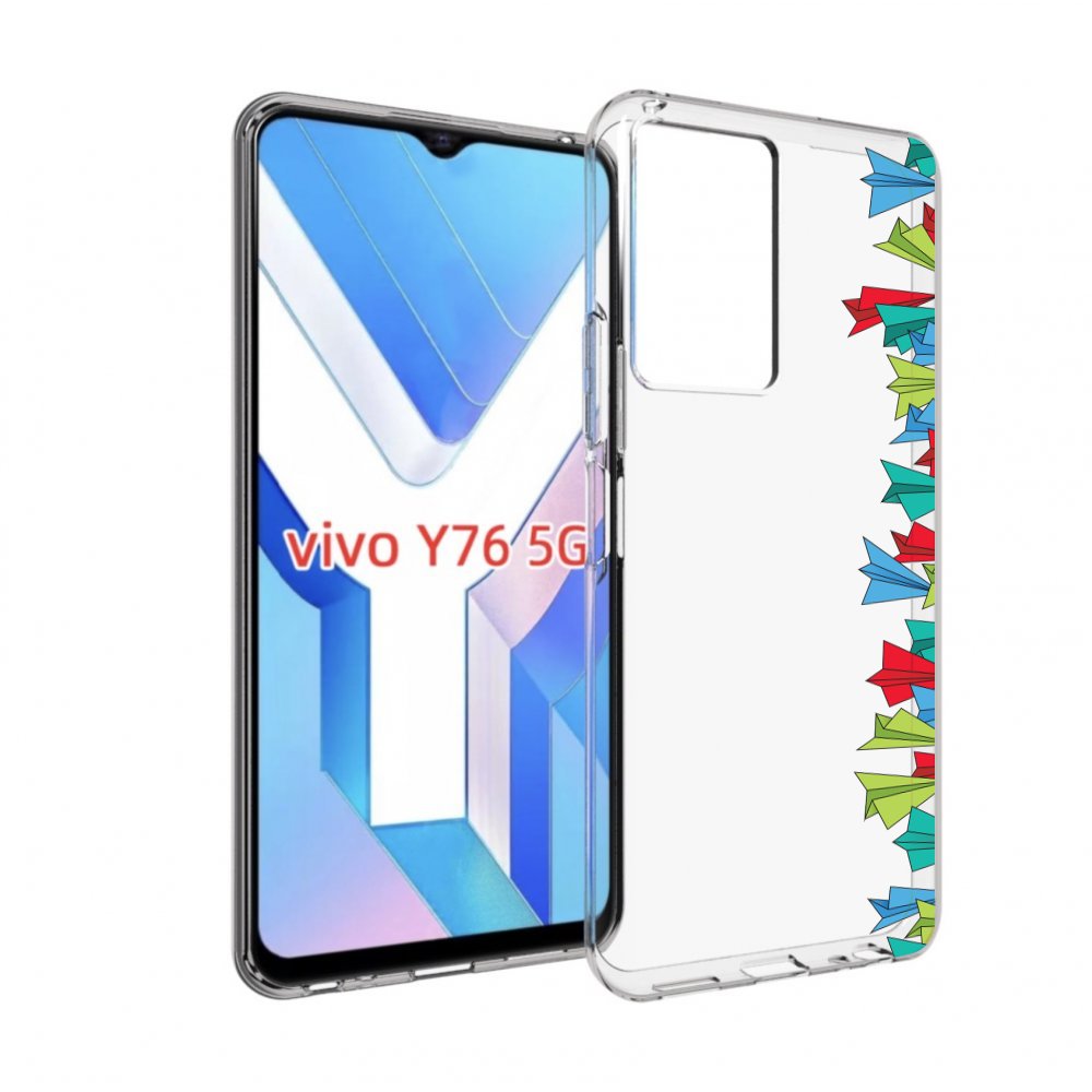 

Чехол MyPads самолетики из листочков для Vivo Y76 5G, Прозрачный, Tocco