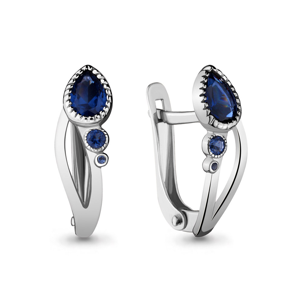 

Серьги из серебра с сапфиром Aquamarine 46254Б_925_р, 46254Б_925_р