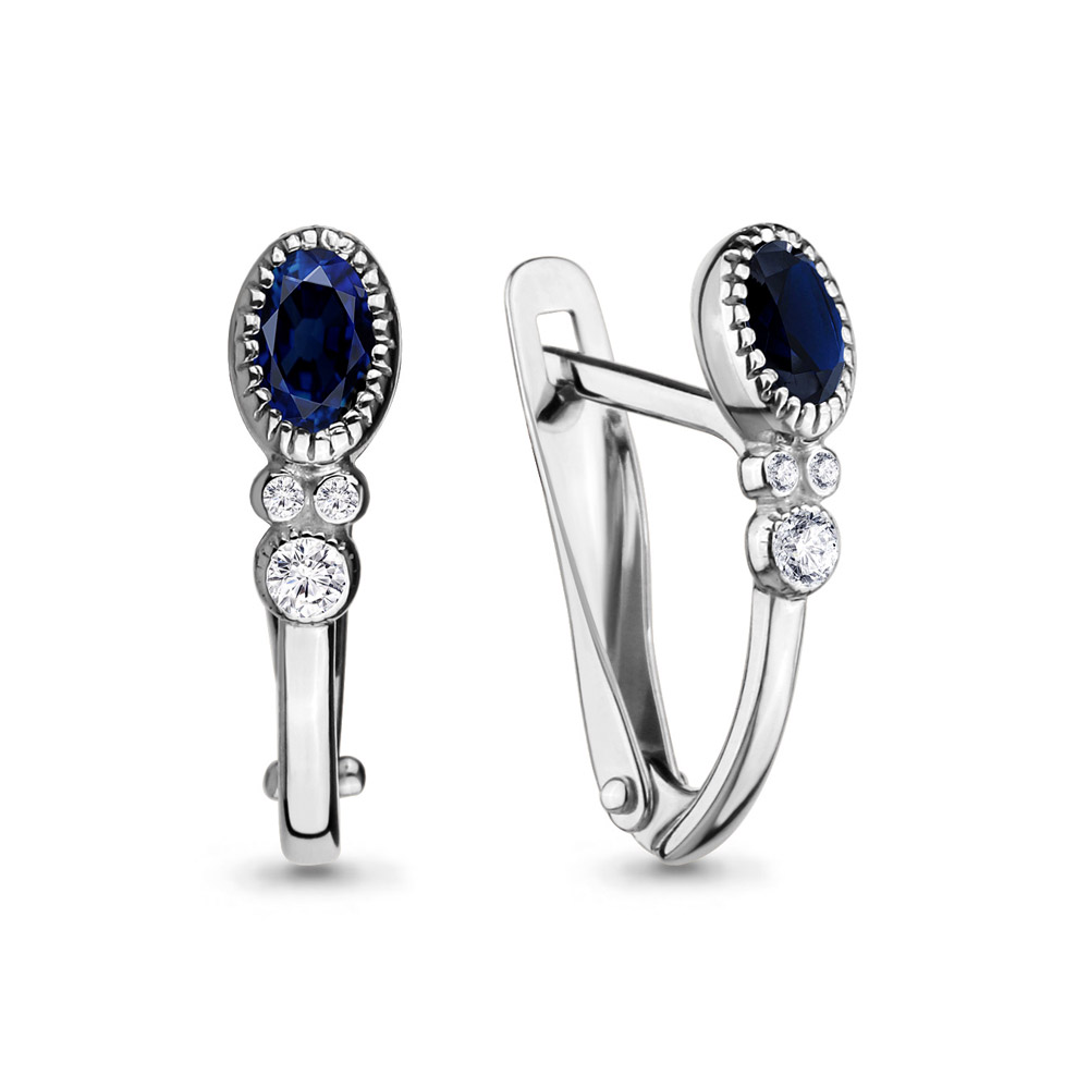 

Серьги из серебра с фианитом Aquamarine 46259Б_925_р, 46259Б_925_р