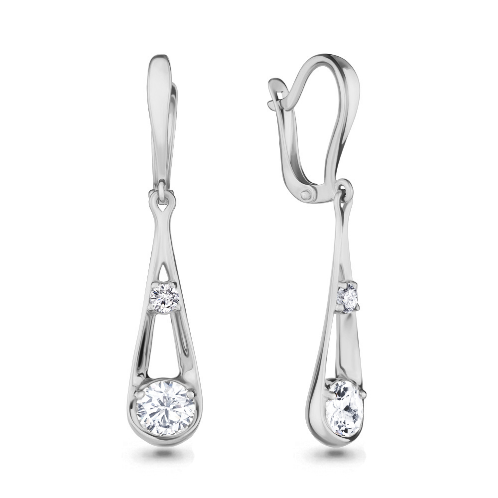 

Серьги из серебра с фианитом Aquamarine 46263_925_р, 46263_925_р