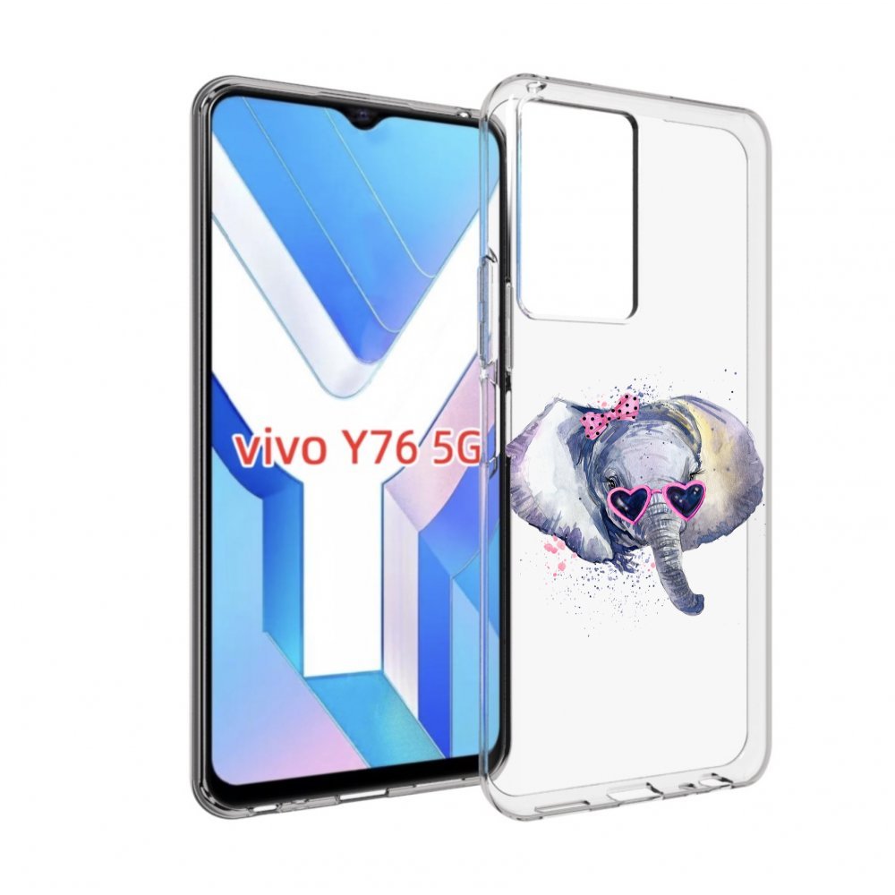 

Чехол MyPads слоник в очках для Vivo Y76 5G, Прозрачный, Tocco