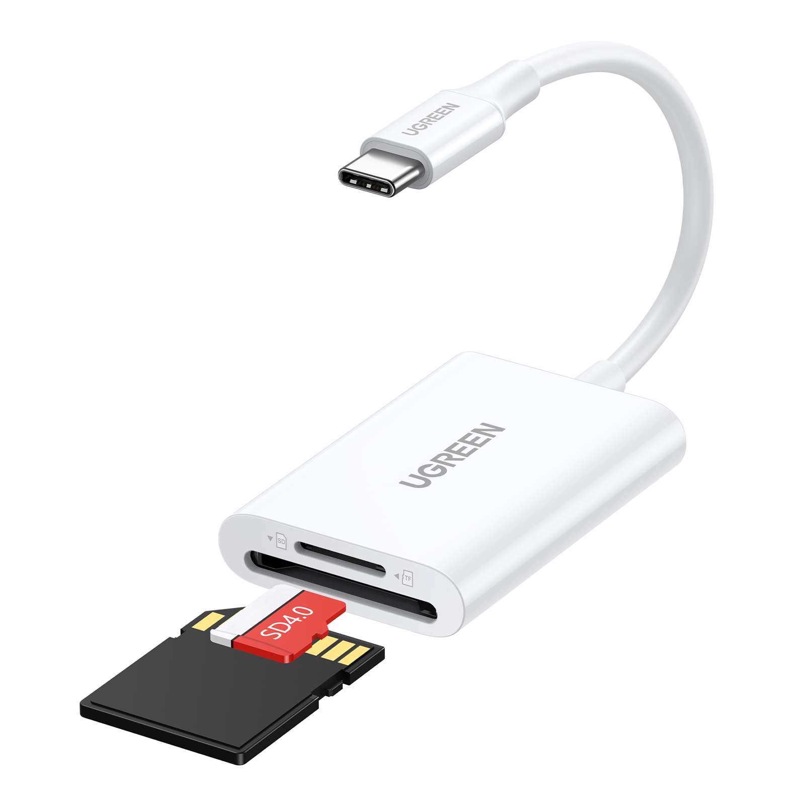 

Переходник uGreen USB-C - SD+TF (35506_) белый, CM265