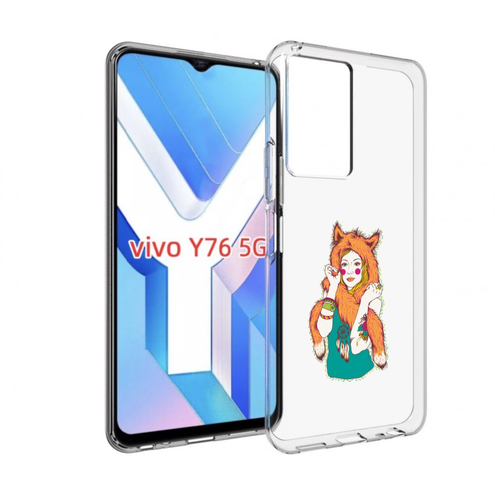 

Чехол MyPads Девушка лиса для Vivo Y76 5G, Прозрачный, Tocco