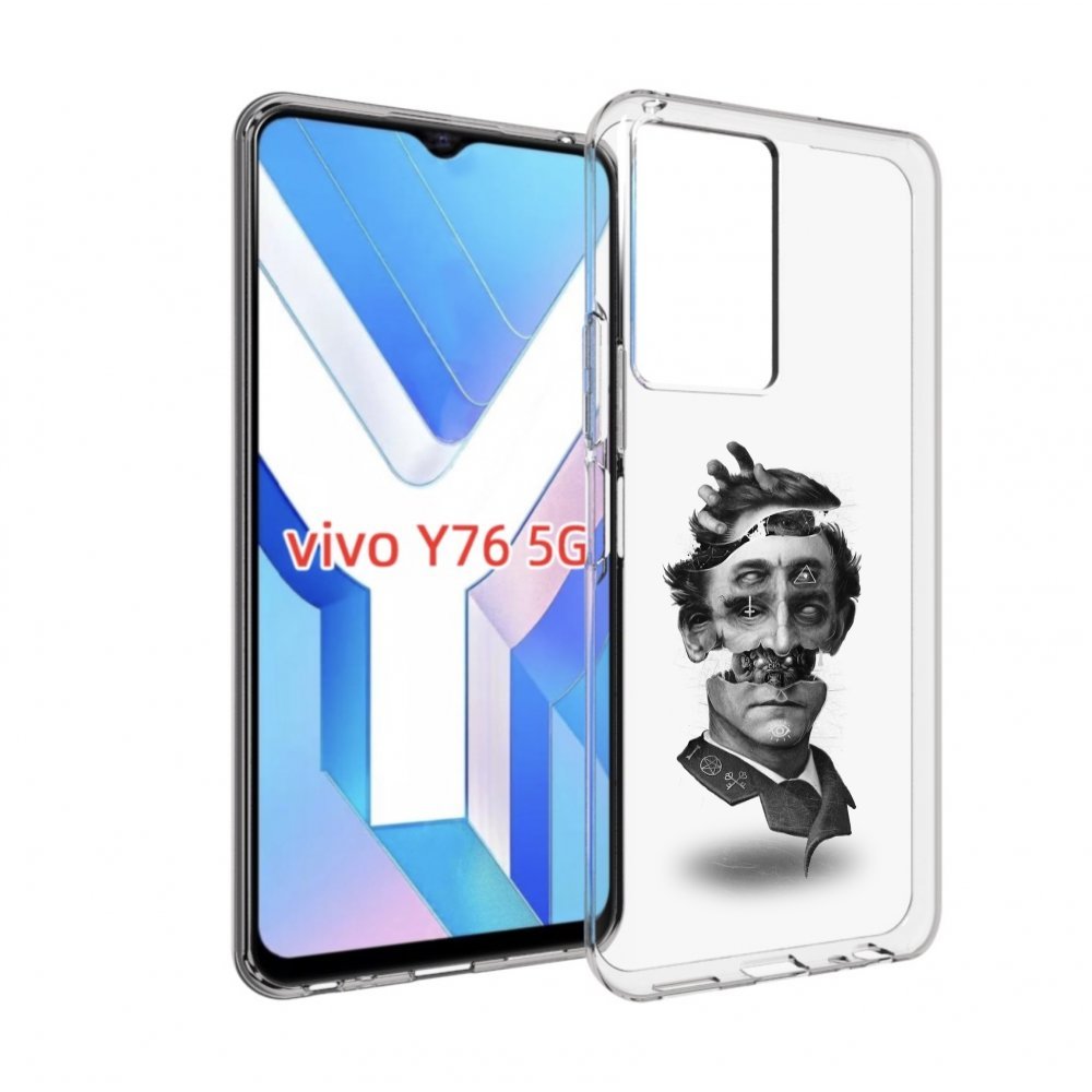 

Чехол MyPads страшное лицо абстракция для Vivo Y76 5G, Прозрачный, Tocco