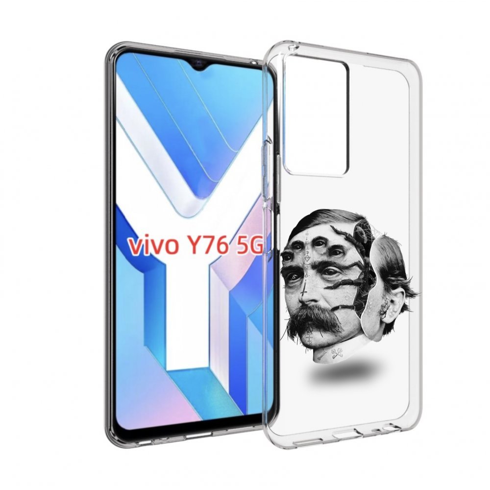 

Чехол MyPads страшное лицо мужчины для Vivo Y76 5G, Прозрачный, Tocco