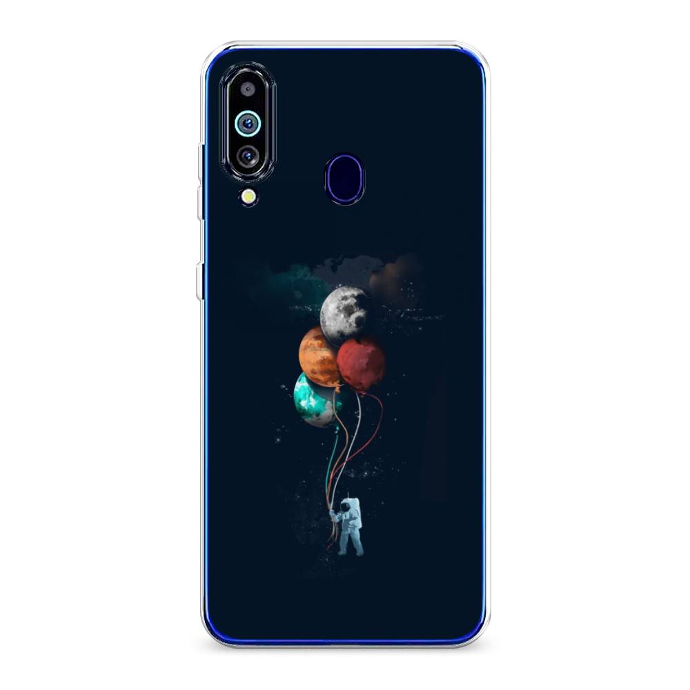 

Чехол на Samsung Galaxy M40 "Космонавт с шариками", Разноцветный, 28750-4