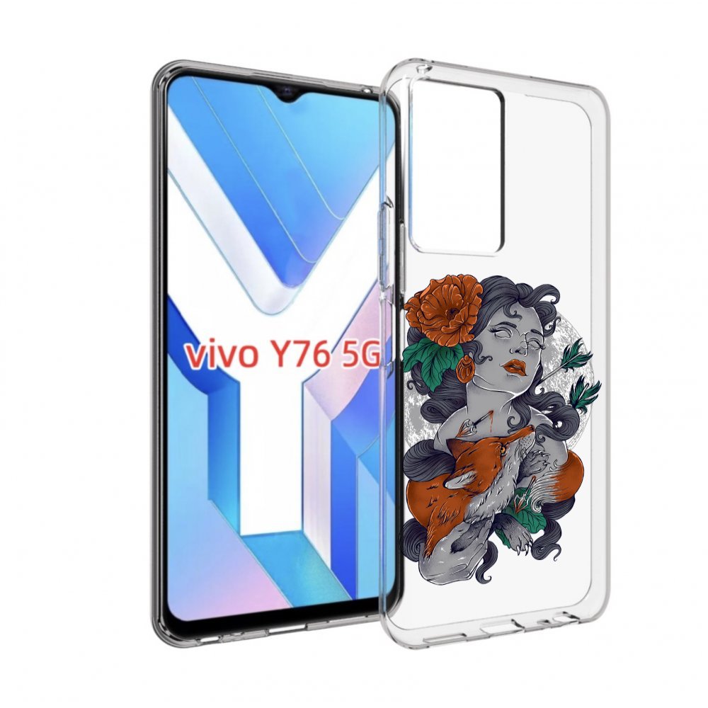 

Чехол MyPads темная девушка с лисой для Vivo Y76 5G, Прозрачный, Tocco