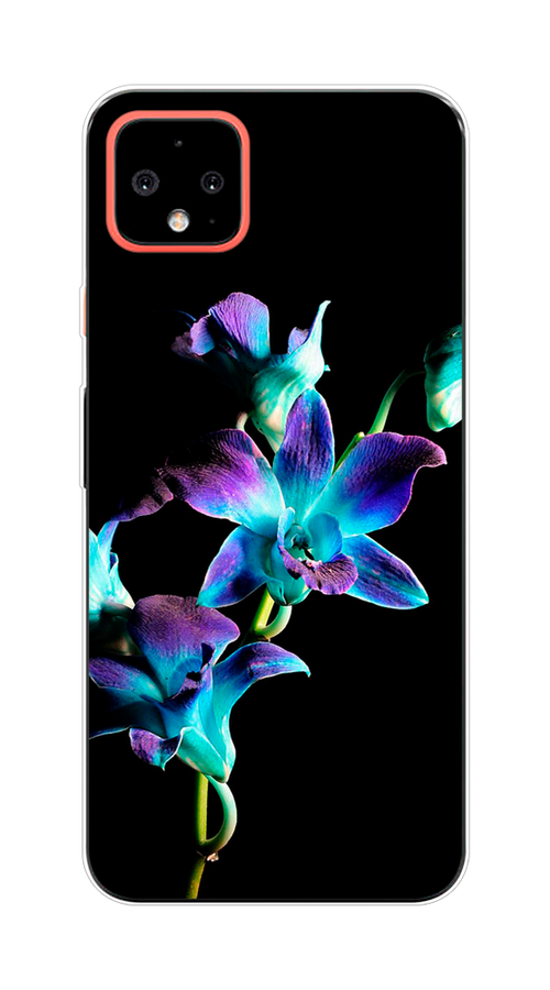 

Чехол Awog на Google Pixel 4 XL "Синий цветок на черном", Разноцветный, 270550-8