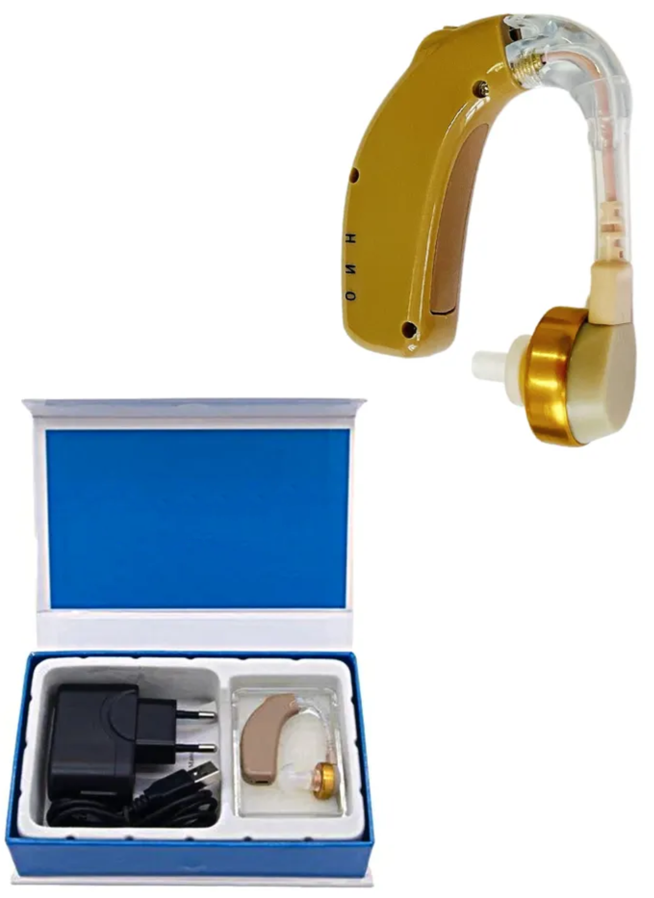 Слуховой аппарат заушный KUPLACE Hearing Aid 108 с зарядным устройством