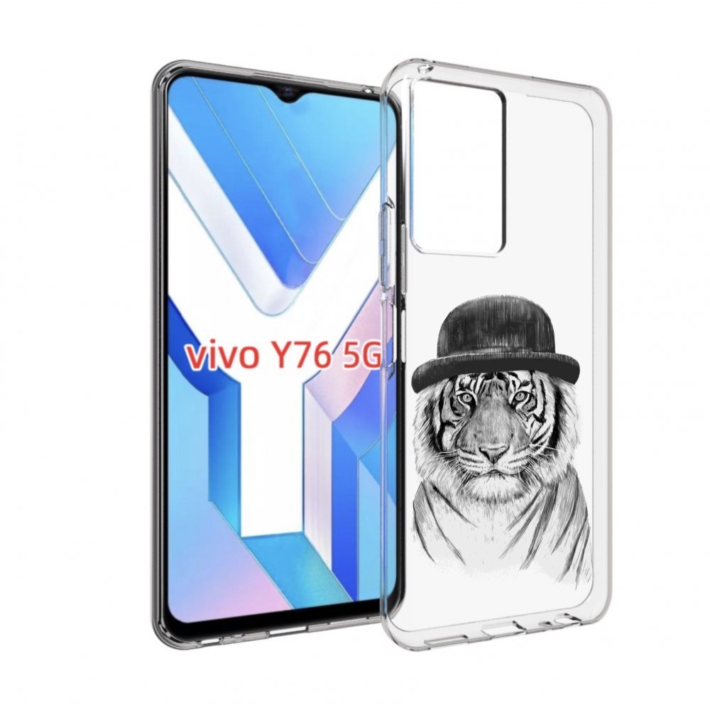 

Чехол MyPads тигр британец для Vivo Y76 5G, Прозрачный, Tocco
