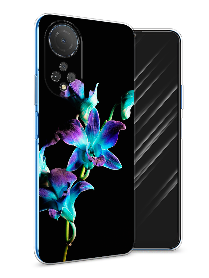 

Чехол Awog на Honor X7 2022 "Синий цветок на черном", Разноцветный, 6108850-8