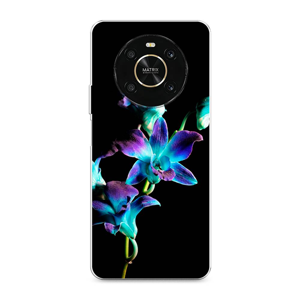 фото Силиконовый чехол "синий цветок на черном" на honor x9 awog