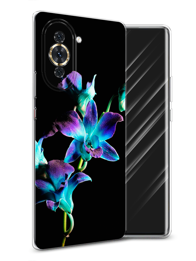 

Чехол Awog на Huawei Nova 10 "Синий цветок на черном", Разноцветный, 6108950-8