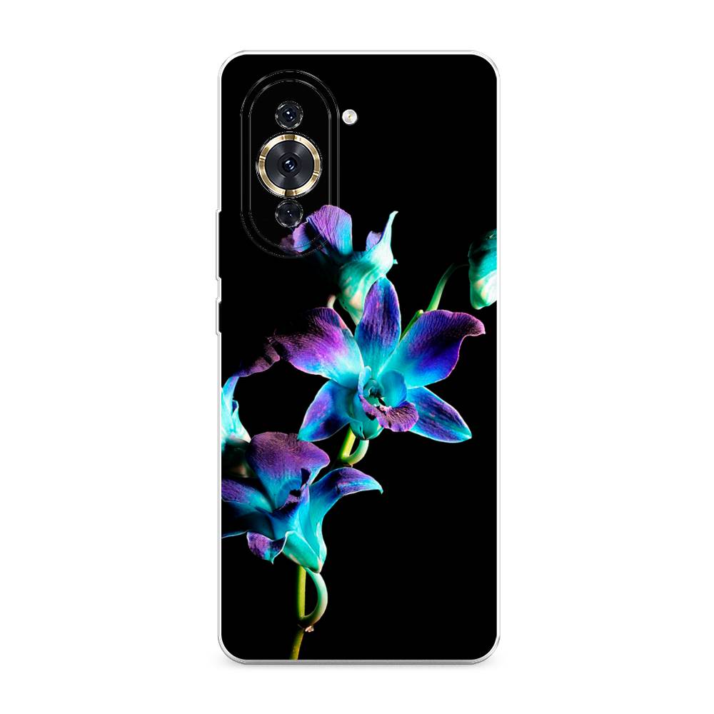 фото Силиконовый чехол "синий цветок на черном" на huawei nova 10 pro awog