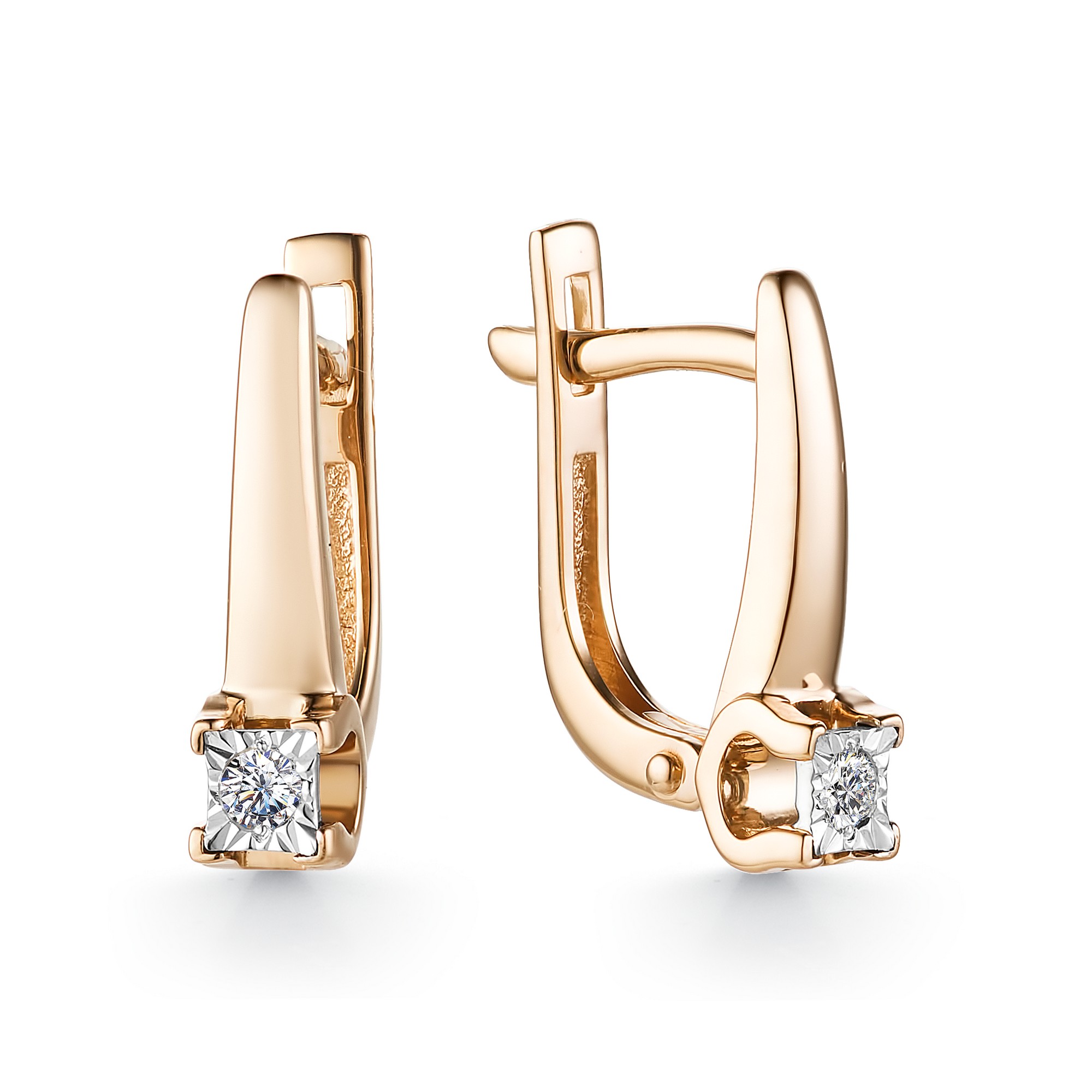 

Серьги из красного золота с бриллиантом АЛЬКОР 23316-100, 23316-100