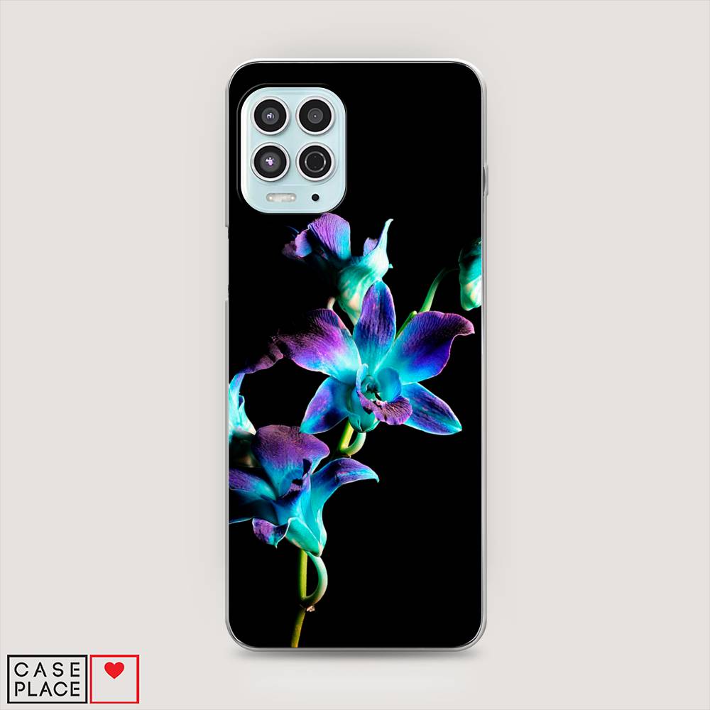 

Чехол Awog на Motorola Moto G100 "Синий цветок на черном", Разноцветный, 241650-8