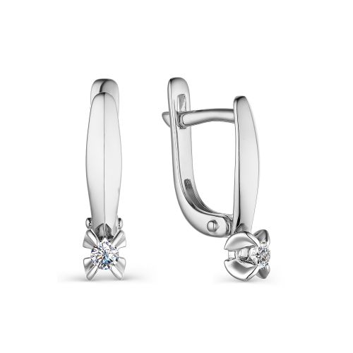 

Серьги из белого золота с бриллиантом АЛЬКОР 23450-200, 23450-200
