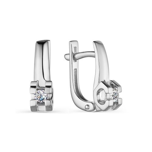 

Серьги из белого золота с бриллиантом АЛЬКОР 23473-200, 23473-200